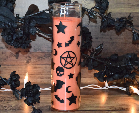 Halloween Goth Candle | Prayer Pillar Candle, Unscented