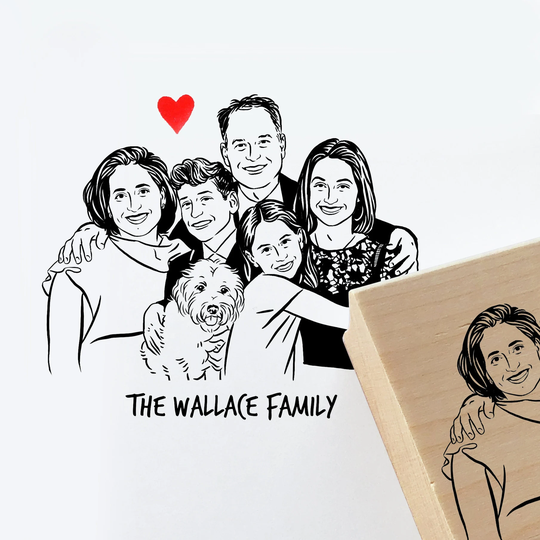Mother's Day Family Portrait Stamp For Personalize Gift Return Address