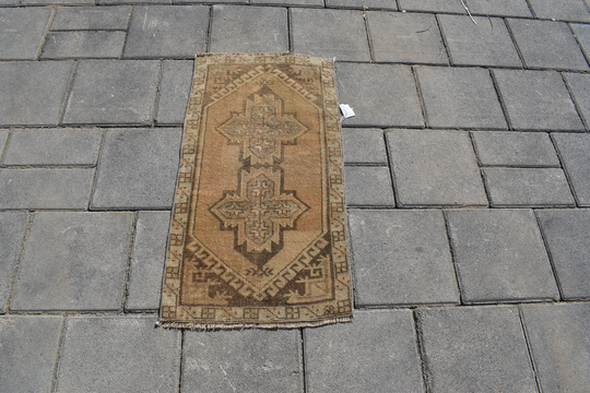Oushak Rug Mini, Frontdoor Mat, Mini Doormat, Mini Rug, Bathroom Rug, Antique Doormat, Doormat Runner, Antique Rug, Mini Doormat, 1'6x3'1 Ft, 6208