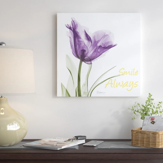 Smile Always Tulip - Wrapped Canvas Graphic Art Print