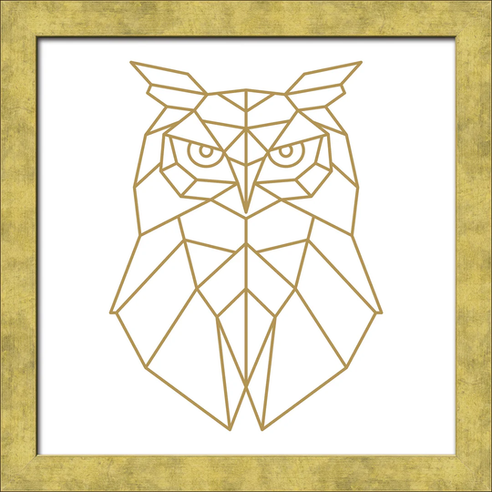 Golden Polygon Owl Framed Graphic Art Print Poster