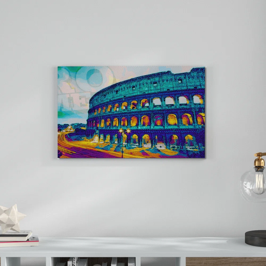 Rome Graphic Art on Canvas