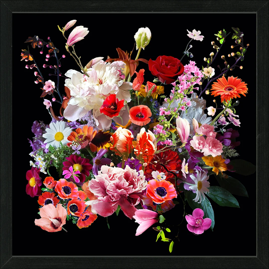'Colourful Flowers' Framed Graphic Art Print