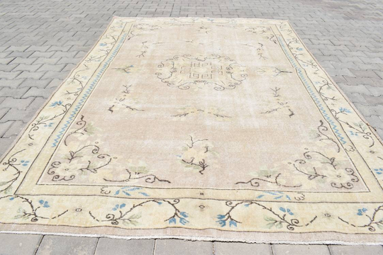 6x9 Oushak Area Rug, 6x9 Turkish Rug, 6x9 Vintage Wool Rug, Handmade Rug, Turkey Rug, Oversize Rug, Antique Rug, 6'5x9'7 Ft, 680-K