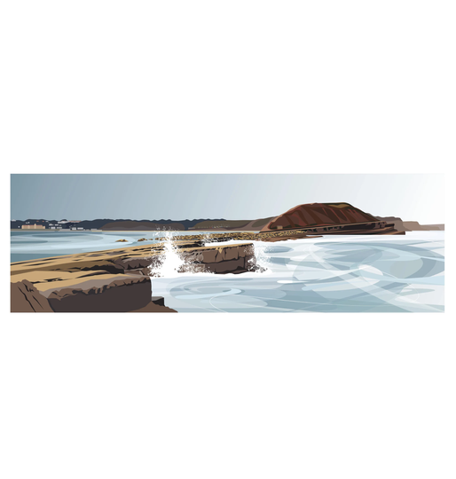 Panoramic - Filey Brigg, Yorkshire, Coast, Landscape Print, Fine Art, Wall Limited Edition Signed Print By Ian Mitchell