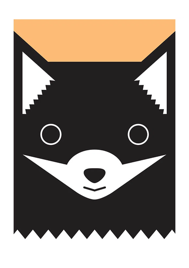 'Pastel Fox' by Dicky Bird Graphic Art