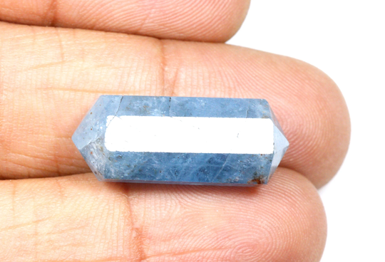 Top Quality Blue Aquamarine Faceted Gemstone Pendant Size Double Terminated Loose 23.40 Ct 26x10x10 Mm