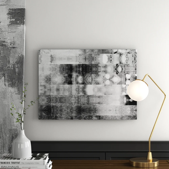 Abstract Art - Horizontal Stripes Graphic Art Print on Canvas