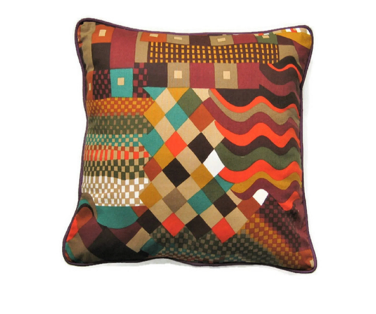 Liberty Bauhaus, Collier Campbell, Late 60S, Red, Purple, Yellow & Blue Cotton Cushion Cover, Throw Pillow Homeware Decor