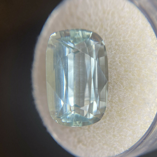 Fine Blue Aquamarine 8.17Ct Cushion Cut Top Grade Rare Beryl Gemstone 15x9.7mm