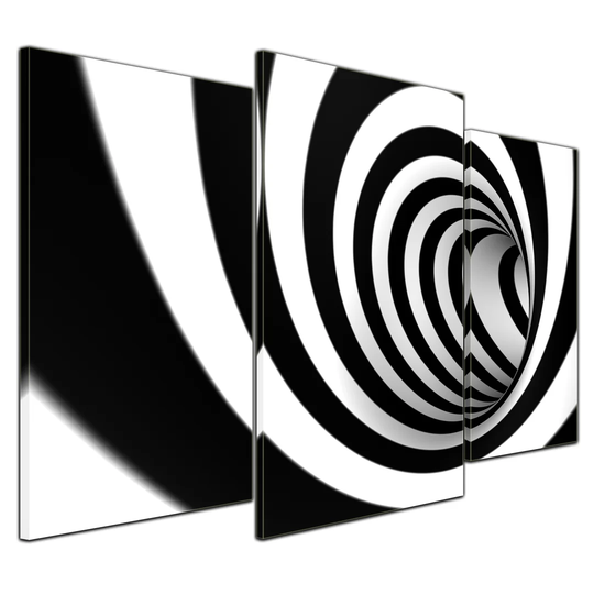 3D Vortex 3-Piece Graphic Art on Canvas Set
