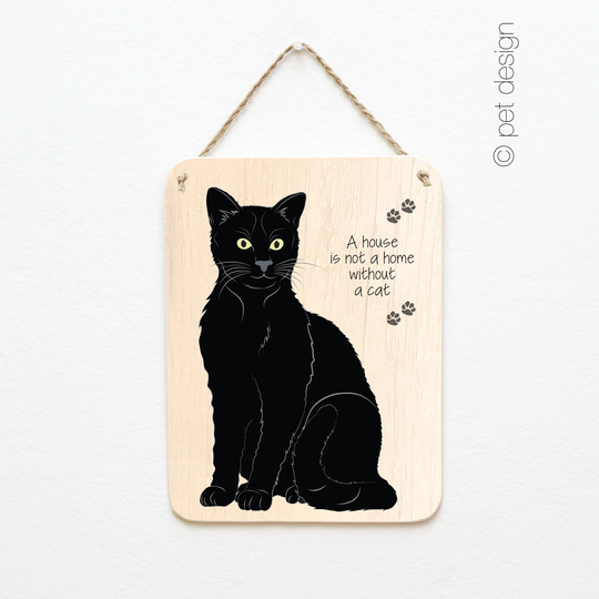 Black Cat| Cat Wooden Sign| Lovers Gift| Illustration| Wall Decor| Portrait| Lovers| Owners