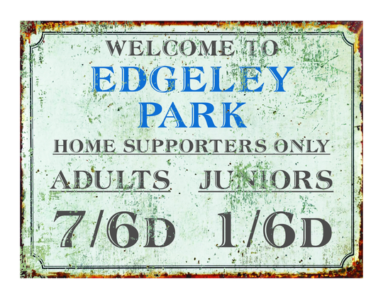 Stockport County Fc Graphic Art Metal Football Ground Sign Edgeley Park Stocport Print Poster Gifts Mug Bar Pub Man Cave