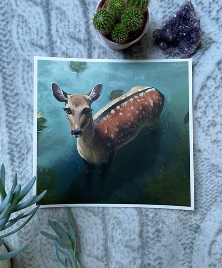 Doe in The Pond | Print