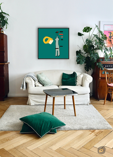 Minimalistic Mid Century Abstract Colorful Wall Art, Modern Graphic Art Print, Living Room 70S Retro Colors, Poster