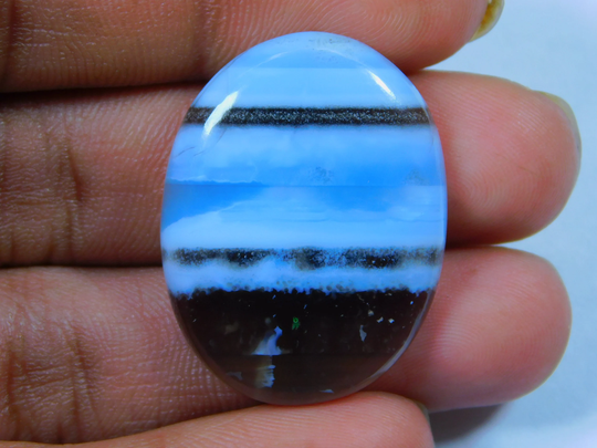 Beautiful Owhyee Blue Opal Gemstone Designer Natural Cabochon Gemstone, Loose Stone For Pendant 31Ct 31x23mm#6776