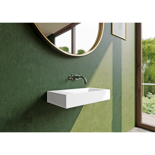 Puro Black Steel Enamel Rectangular Wall Hung Bathroom Sink