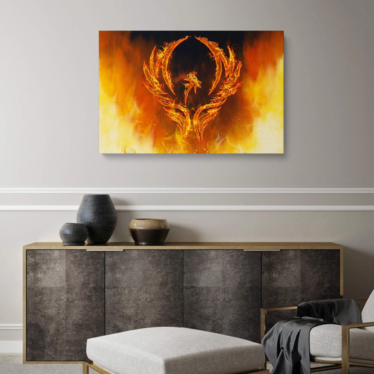 Large Canvas Art Prints, Phoenix Rising Wall Print, Giclée Hanging Decor, Modern Prints
