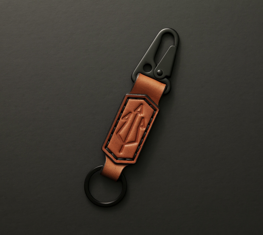Premium Leather Keychain - Custom Trident Key Fob