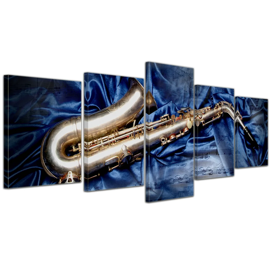 Saxophone 5 Piece Graphic Art on Canvas Set