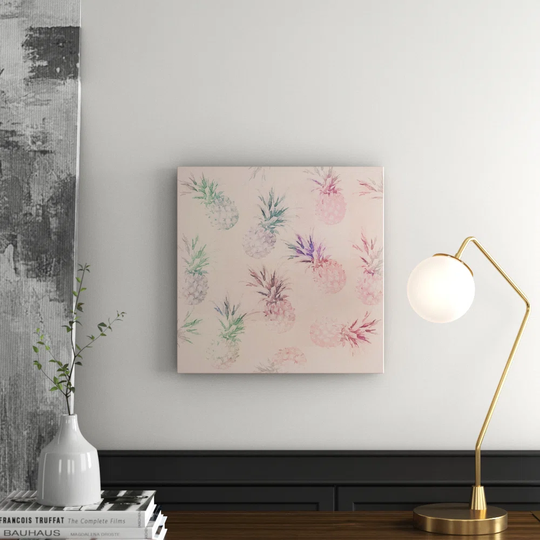 Pineapple Pastel Pink by Allison Gray - Graphic Art Print