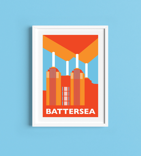 Battersea Power Station Travel Poster - London Print Art Deco Illustration By Rebecca Pymar