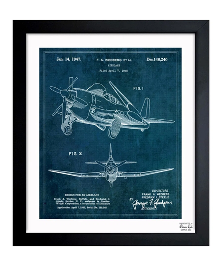 Airplane 1947 - Picture Frame Graphic Art on Paper