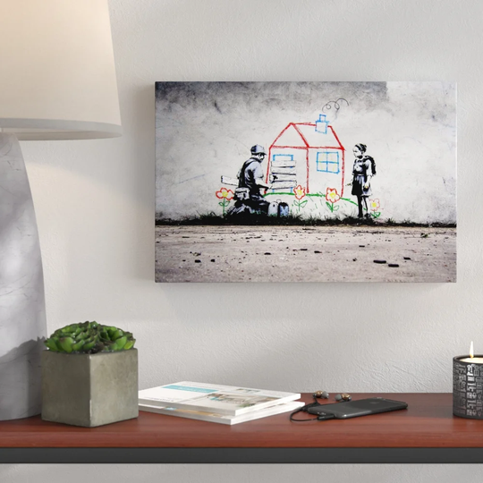 Forecolsure by Banksy - Wrapped Canvas Graphic Art Print