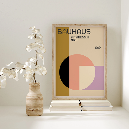 Bauhaus 1919 Wall Art Print, Modern Home Decor, Neutral Tones Aesthetic, Retro Poster, Gallery Addition, Exhibition Vintage Poster
