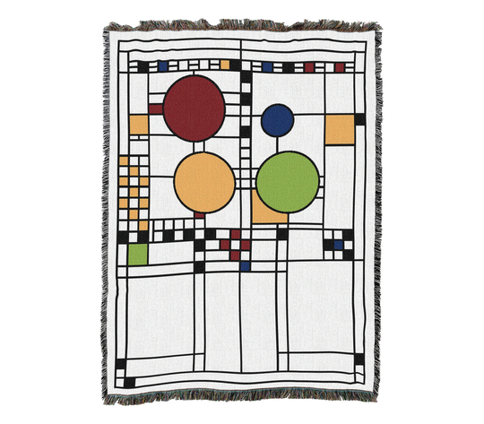 Coonley Playhouse Ii - Frank Lloyd Wright Cotton Woven Blanket Throw Made in The Usa | 72x54