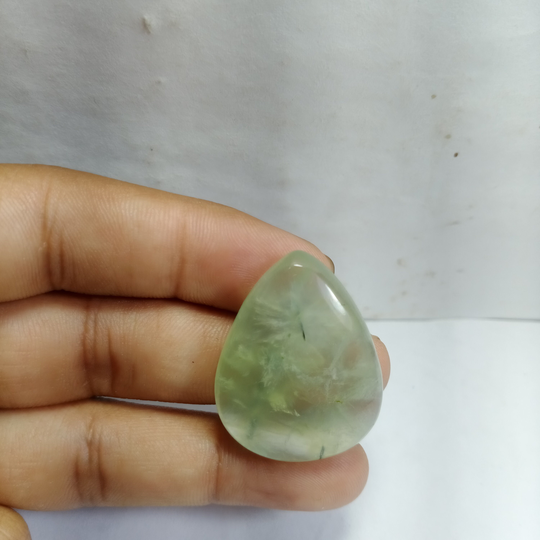 Amazing Green Prehnite Cabochon Gemstone 100 % Natural Prehnite Make Think For Jewelry 62 Cts. 33x27x8 Mm #r103