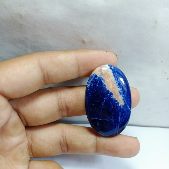 Natural Very Rare Sodalite Cabochon Top Quality Gemstone Semi Precious Loose Stone 100 % 45 Ct. 42 X 27 5 Mm #r111