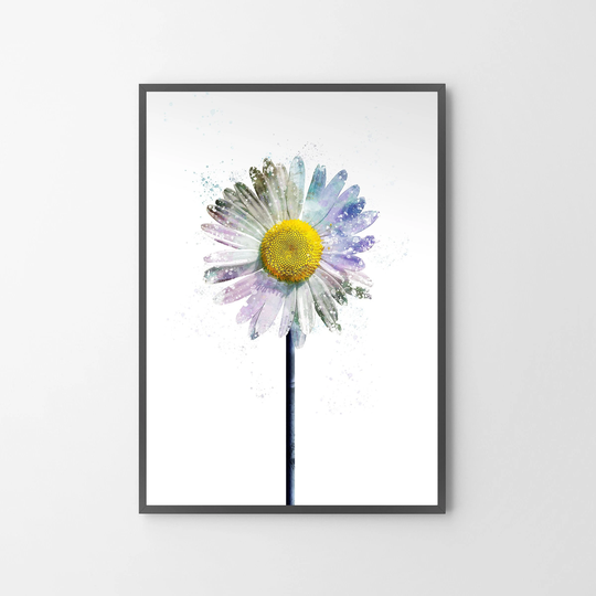 Daisy Flower | Ox-Eye Daisy Poster Print, Abstract Wall Art, Home Gift | Illustration | Unframed