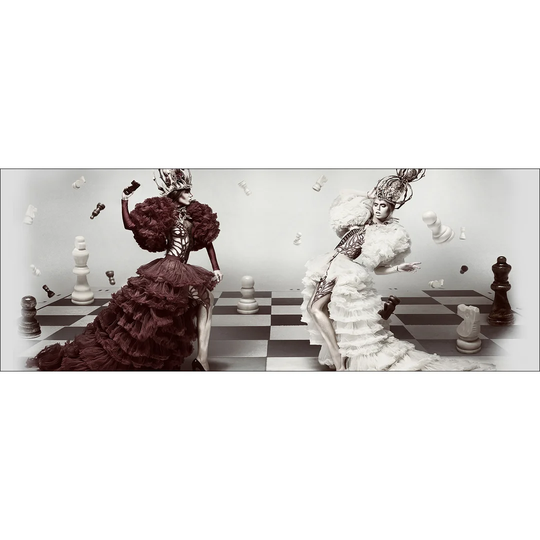 Chessplayers - Unframed Graphic Art Print on Glass