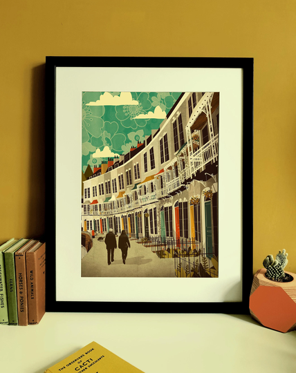 Bristol Royal York Crescent Illustration Poster A3 A2