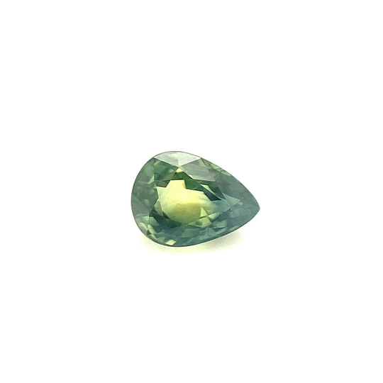 Gia Certified 1.37Ct Parti Colour Australian Sapphire Blue Untreated Pear Cut