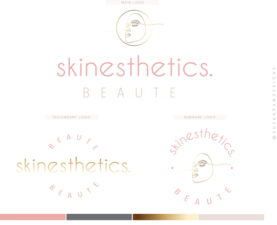 Logo Design, Business Package, Premade Logo, Gold Neutral Branding, Branding Kit, Modern Photography