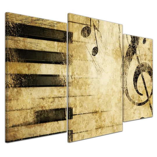 Grunge Music 3-Piece Graphic Art on Canvas Set