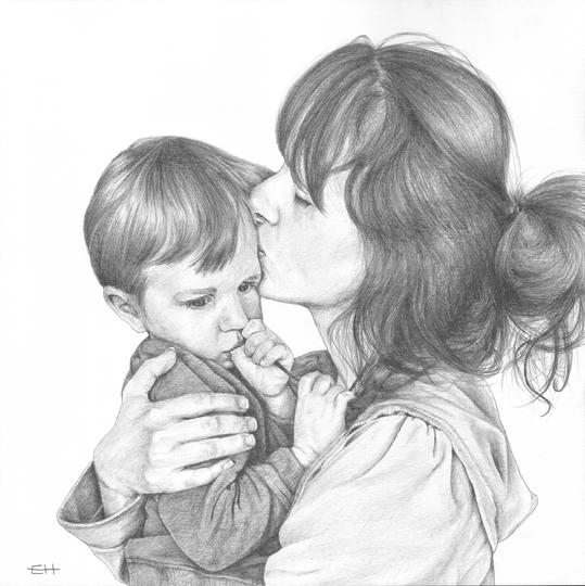 Drawing From Photo - Pencil Portrait Custom Drawing Gift For Moms Mothers Day Gifts Personalised Memorial Gift