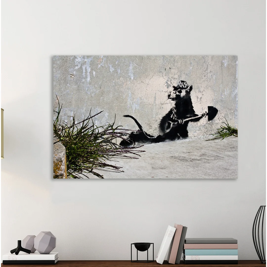 Dig This by Banksy - Wrapped Canvas Graphic Art Print