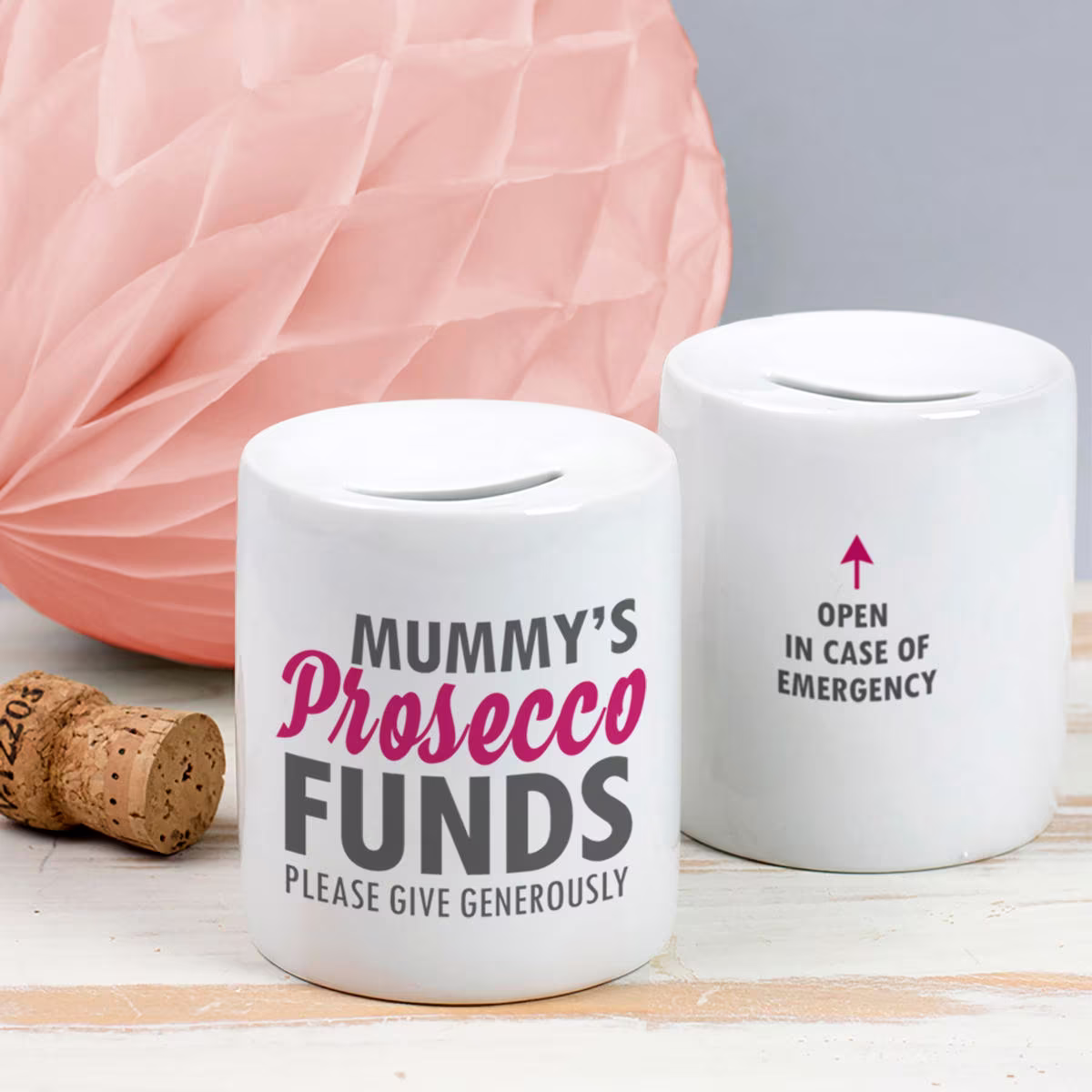Prosecco Money Box - Personalised Funds Saving Bank