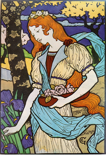 Original Vintage Art Nouveau Exhibition Poster Eugene Grasset Exposition D'art Decoratif