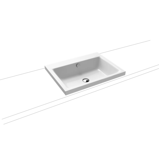 Puro White Steel Enamel Rectangular Bathroom Sink