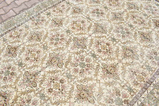6x9 Oushak Rug, Large Area Rug, 6x9 Turkish Rug, 6'4x9'8 Feet, Pastel Vintage Rug, Large Oushak Rug, Turkey Rug, Decorative Wool Rug, 6150