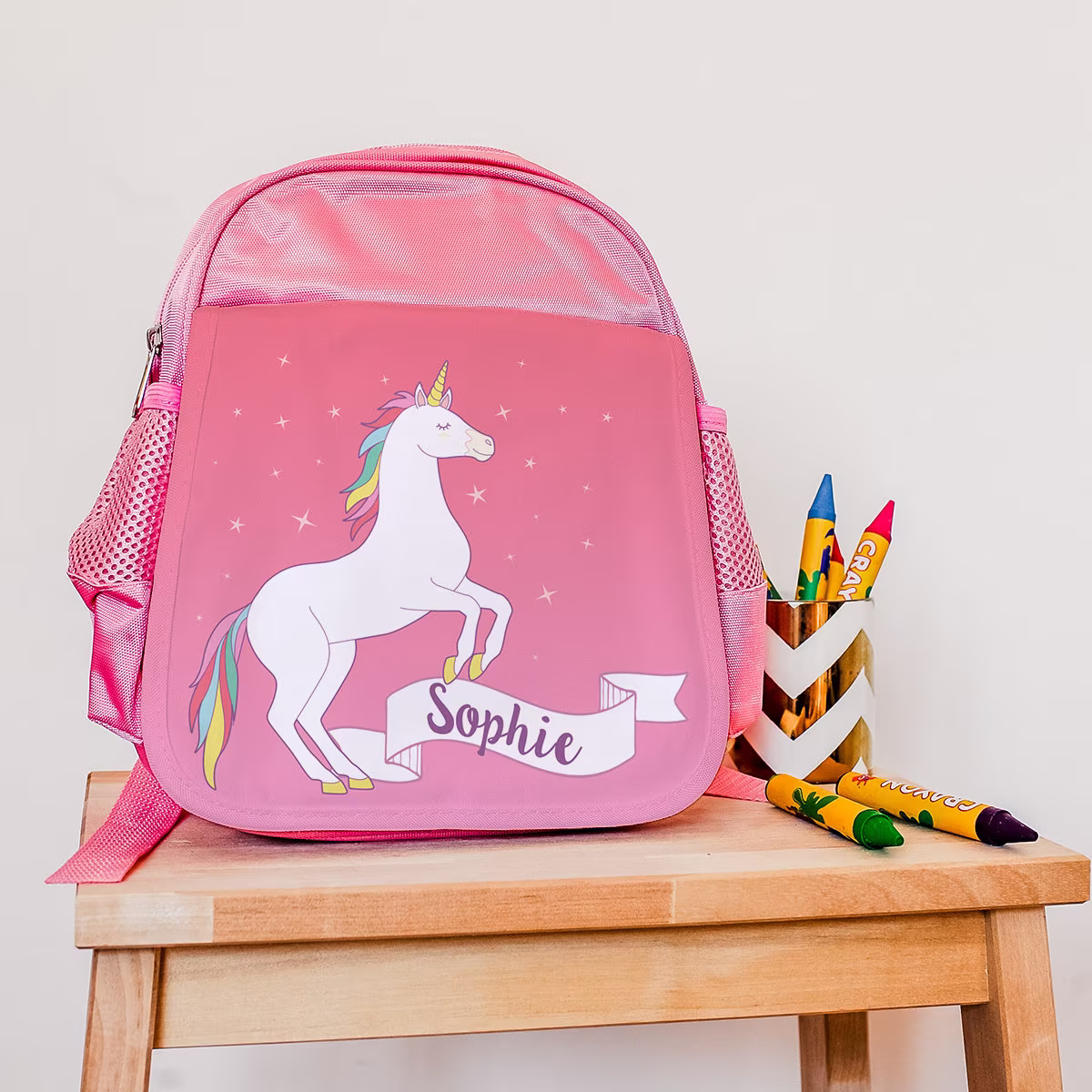 Personalised Unicorn Backpack, Back To School Supplies, Name Rucksack For Kids Nursery Toddlers