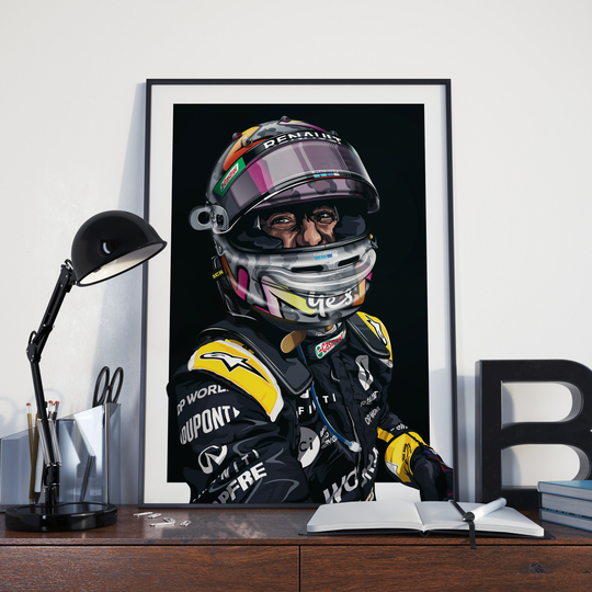 Daniel Ricciardo Renault F1 Poster | Formula 1 2020 Driver Grand Prix Hand Drawn