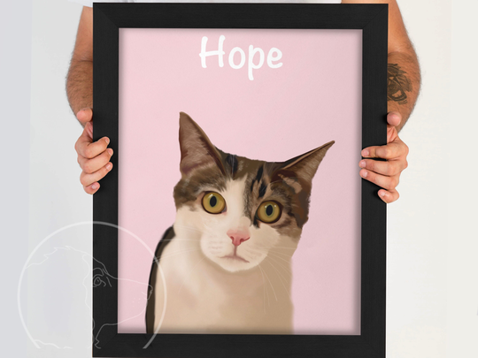Pet Portrait Painting, Digital Print, Pet Art, Colourful & Cool