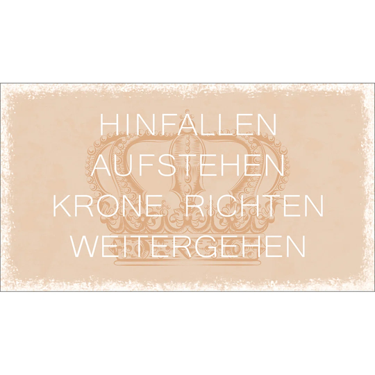 Hinfallen & Weitergehen Graphic Art Print on Wood