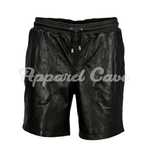 Real Soft Sheep Leather Mens Shorts Summer Casual Running Sports Handmade Elastic Waist For Boys