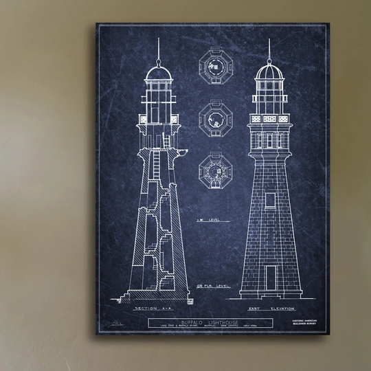 Buffalo Lighthouse by Tina Carlson - Wrapped Canvas Graphic Art Print